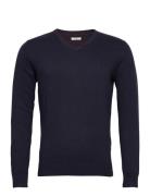 Basic V Neck Sweater Tops Knitwear V-necks Navy Tom Tailor