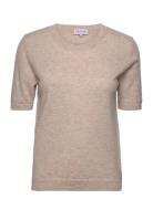 T-Shirt Over D Designers Knitwear Jumpers Beige Davida Cashmere