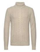 Jjcraig Knit Roll Neck Aw23 Tops Knitwear Turtlenecks Cream Jack & J S