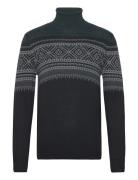 Heritage Jaqcuard Roller Neck Tops Knitwear Turtlenecks Black Lindberg...