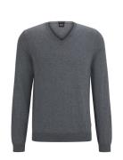 Melba-P Tops Knitwear V-necks Grey BOSS