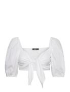 Silvana Top Tops Crop Tops Short-sleeved Crop Tops White Gina Tricot