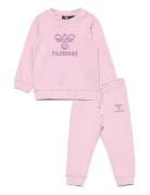 Hmlarine Crewsuit Sport Sweatsuits Pink Hummel