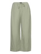 Trousers Bella Linen Cropped Bottoms Trousers Linen Trousers Green Lin...