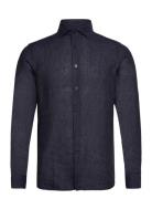 Ruban Tops Shirts Linen Shirts Navy Reiss