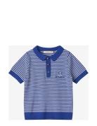 Anchor Stripe Ss Polo Tops T-shirts Polo Shirts Short-sleeved Polo Shi...