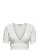 Onlhannah S/S Smock Top Jrs Noos Tops Crop Tops Short-sleeved Crop Top...