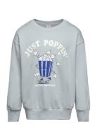 Sweater Popcorn Placement Tops Sweatshirts & Hoodies Sweatshirts Blue ...