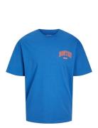 Jjebradley Varsity Back Tee Ss On Styd Tops T-Kortærmet Skjorte Blue J...