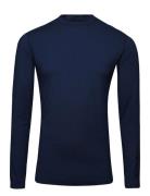 Mens First Skin Round Neck Sport T-Langærmet Skjorte Navy BACKTEE