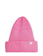 Knitted Rib Fold Up Hat Accessories Headwear Hats Beanie Pink Mini Rod...