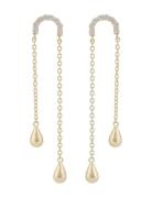 Fanny Double Chain Ear G/Clear Ørestickere Smykker Gold SNÖ Of Sweden