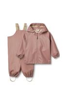 Rainwear Charlie Set Outerwear Rainwear Rainwear Sets Pink Wheat