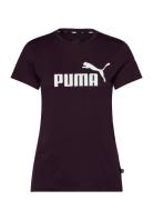 Ess Logo Tee  Sport T-shirts & Tops Short-sleeved Burgundy PUMA