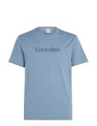 Raised Line Logo T-Shirt Tops T-Kortærmet Skjorte Blue Calvin Klein