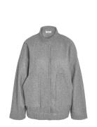 Nmhalston L/S Bomber Jacket Fwd Noos Bomberjakke Grey NOISY MAY