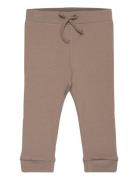 Pants Rib Bottoms Sweatpants Beige Minymo