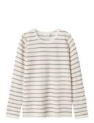 Nkfwang Wool Needle Ls Top Tops T-shirts Long-sleeved T-Skjorte White ...