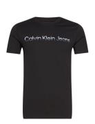 Mixed Institutional Logo Tee Tops T-Kortærmet Skjorte Black Calvin Kle...