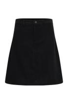 Crcory Skirt Knælang Nederdel Black Cream