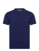 Men's Knit V Neck T-Shirt Tops T-Kortærmet Skjorte Blue Emporio Armani