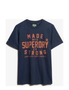 Machined Goods Workwear Tee Tops T-Kortærmet Skjorte Navy Superdry