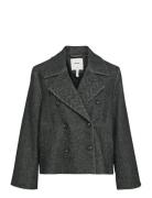 Objkeily Short Jacket 123 Uldjakke Jakke Grey Object