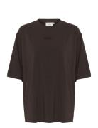 Samigz Emb Tee Tops T-shirts & Tops Short-sleeved Brown Gestuz