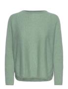 Curved Sweater Tops Knitwear Jumpers Green Davida Cashmere