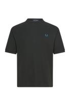 Ribbed Raglan S T-Shirt Tops T-Kortærmet Skjorte Black Fred Perry