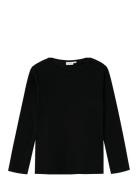 Nkmwang Wool Rib Ls Top Tops T-shirts Long-sleeved T-Skjorte Black Nam...