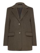 Slfsasja Wool Blazer B Blazers Single Breasted Blazers Khaki Green Sel...