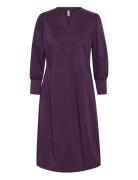 Cuantoinett 3/4 Sleeve Dress Knælang Kjole Purple Culture