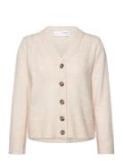 Slfmaline New Ls Knit Short Cardi Noos Tops Knitwear Cardigans Cream S...