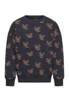 Sweatshirt Ls Aop Tops Sweatshirts & Hoodies Sweatshirts Black Minymo