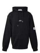 Hoodie W/Label Tops Sweatshirts & Hoodies Hoodies Black Hound