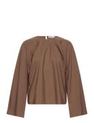 Juli Tops Shirts Long-sleeved Brown Stylein