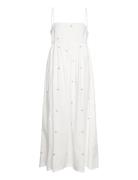 Pernillemd Strap Dress Knælang Kjole White Modström