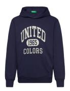 Sweater W/Hood Tops Sweatshirts & Hoodies Hoodies Navy United Colors O...