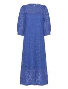 Msdaley Midi Lace Dress Knælang Kjole Blue Minus