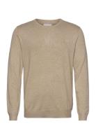 Ecovero L/S O-Neck Knit Tops Knitwear Round Necks Beige Lindbergh