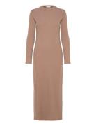 Daniela Rib Dress Maxikjole Festkjole Beige Once Untold
