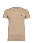 Uspa T-Shirt Arjun Men Tops T-Kortærmet Skjorte Beige U.S. Polo Assn.