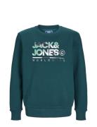 Jjluke Sweat Crew Neck Jnr Tops Sweatshirts & Hoodies Sweatshirts Gree...