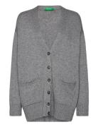 L/S Cardigan Tops Knitwear Cardigans Grey United Colors Of Benetton