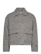 Becky Dogtooth Jacket Uldjakke Jakke Grey BUSNEL
