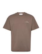 Crew T-Shirt Tops T-Kortærmet Skjorte Brown Les Deux