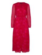 Floral-Print Dress With Knot Detail Knælang Kjole Red Mango