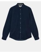 Akleif Solid Cord Shirt Tops Shirts Casual Navy Anerkjendt