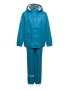 Pu Rain W. Susp. Outerwear Rainwear Rainwear Sets Blue Mikk-line